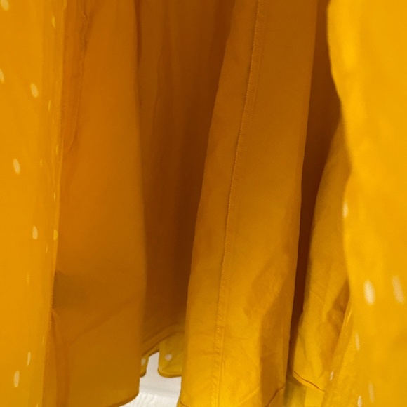 Boden Yellow Polka Dot Swishy Dress Full Skirt Cap Sleeve Tall Size 6 Long L - Picture 7 of 11